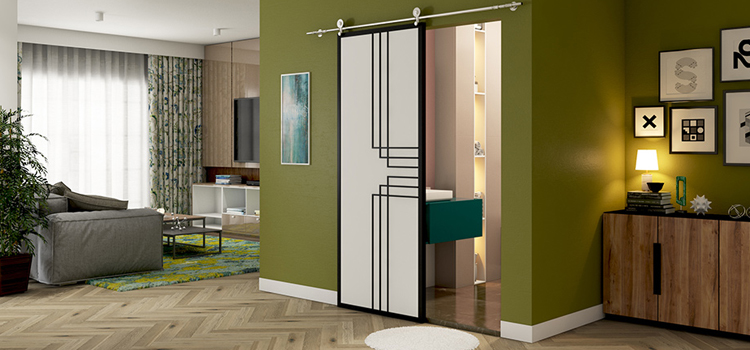 sliding bathroom door installation in Lealman